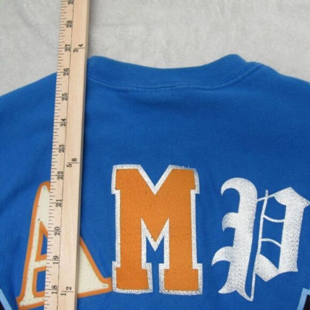 Champion Reverse Weave Sweatshirt‎ Mens Medium Royal Blue Crew Fleece RARE - Picture 6 of 13